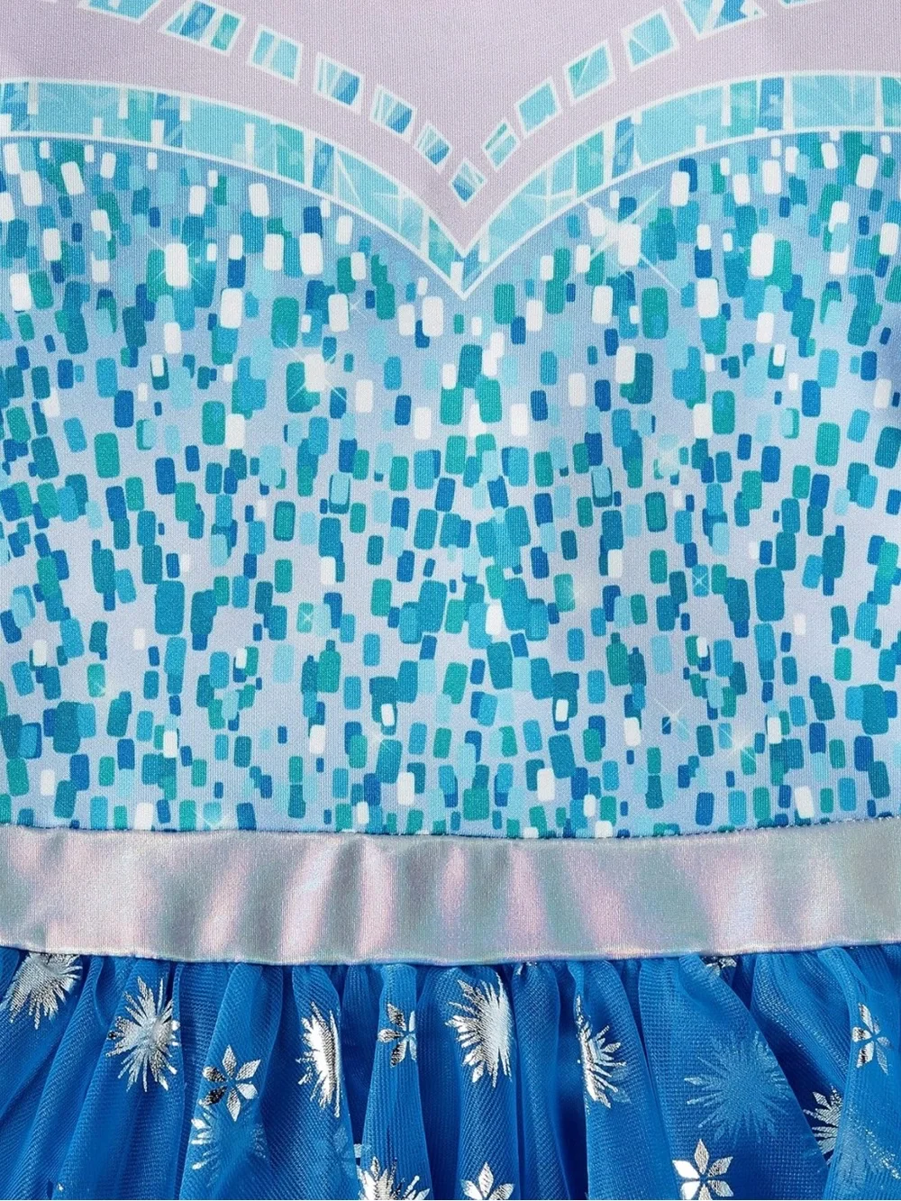 Disney Frozen Elsa Girls Cosplay Tiered Tutu Tulle Dress Detachable Cape 14/16